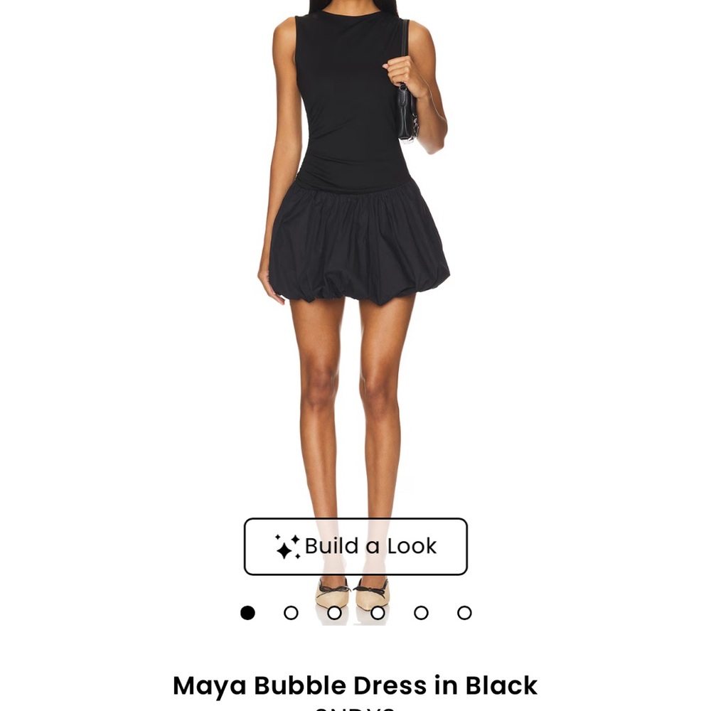 SNDYS Maya Black Mini Bubble Dress